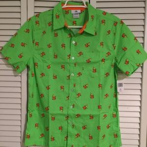 disney orange bird button-up shirt